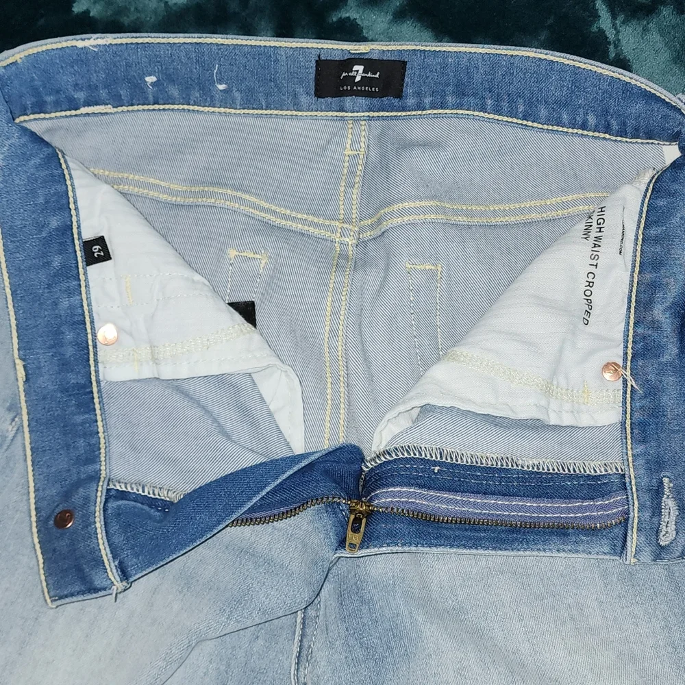 7 FOR ALL MANKIND High Waist Cropped Skinny KARMA - 29 NWOT - Picture 7 of 8